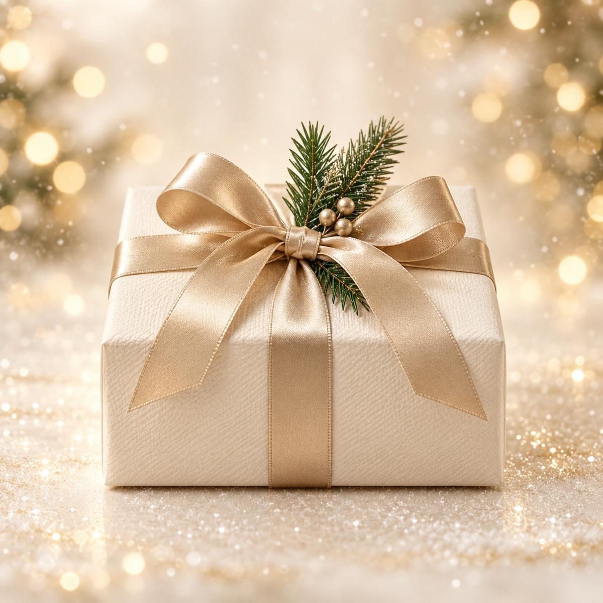 Aurovessa Ivory & Gold Christmas Gift Box